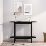 Table console - omabeta - noir - bois massif de pin - 110x40x80 cm - rectangulaire