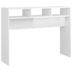 Table console ovonni - blanc brillant - contemporain - design - 105x30x80 cm