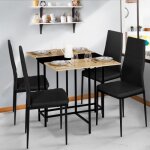 Idmarket table console pliable edi 2 - 4 personnes fa�on h�tre et noir design industriel 103 x 76 cm