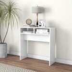 Table console rectangulaire blanche brillante 78x30x80 cm en aggloméré - qiilu Table console rectangulaire blanche brillante 78x30x80 cm en aggloméré - qiilu