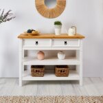 Table console tequila table dappoint style mexicain avec 1 grand tiroir et 2 �tag�res en pin massif lasur� ...