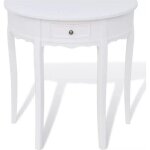 Magnifique table console avec tiroir demi - ronde blanc Magnifique table console avec tiroir demi - ronde blanc