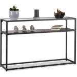 Relaxdays table console verre dessus de table transparent structure mtal dpt  4 pieds hlp 705x110x30 ...