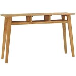 Table console - vidaxl - 120x35x75 cm - bois de teck massif - 3 étagères ouvertes - style colonial Table console - vidaxl - 120x35x75 cm - bois de teck massif - 3 étagères ouvertes - style colonial
