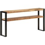 Table console - vidaxl - 150x30x75 cm - bois dacacia massif - fer enduit de poudre - classique Table console - vidaxl - 150x30x75 cm - bois dacacia massif - fer enduit de poudre - classique