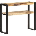 Table console - vidaxl - 90x30x75 cm - bois de manguier brut - fer enduit de poudre - style classique ... Table console - vidaxl - 90x30x75 cm - bois de manguier brut - fer enduit de poudre - style classique ...