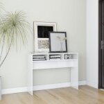 Table console - vidaxl - blanc brillant - meuble d?entre - 105x30x80 cm