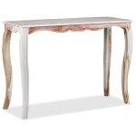 Table console - vidaxl - bois de sesham massif - blanc - 110 x 40 x 76 cm