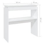 Table console - vingvo - blanc - 80x30x80 cm - aggloméré - design contemporain Table console - vingvo - blanc - 80x30x80 cm - aggloméré - design contemporain