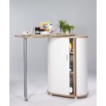 Table de cuisine - chne naturel - pivotante - rangement - gain de place