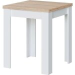 Table de cuisine extensible coloris chne canadien - blanc artic - hauteur 79 x longueur 67 - 134cm x ...