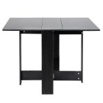 Table de cuisine pliante - jeobest - salle � manger extensible - noir - bois massif - 102. 5 * 76 * 73cm ...