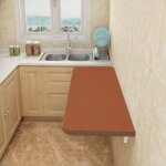 Table cuisine rabattable - jeobest - bois massif - contemporain - pliant - 60x30x1. 6cm