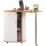 Table de cuisine et rangement hêtre + blanc - meuble gain de place - contemporain - design - ovale Table de cuisine et rangement hêtre + blanc - meuble gain de place - contemporain - design - ovale