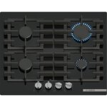 Table de cuisson  gaz - bosch srie 6 - 4 foyers - 52 x 59 x 45 cm - ppp6a6i40 - noir