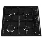 Table de cuisson  gaz encastrable plaque 4 foyers noir