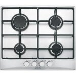 Table de cuisson gaz glem gt64ix inox - 4 foyers - allumage une main