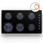 Table de cuisson à gaz klarstein - 6 brûleurs - encastrable - 12200w - noir Table de cuisson à gaz klarstein - 6 brûleurs - encastrable - 12200w - noir