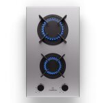 Table de cuisson � gaz - klarstein - goldflame domino - 2 br�leurs - 4200w - acier inoxydable