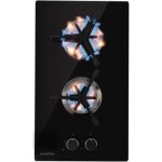 Table de cuisson gaz klarstein trifecta domino - br�leurs triangulaires - surface vitroc�ramique noire ...