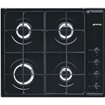 Table de cuisson gaz - smeg - s64sn - 4 éléments - noir - brûleur à gaz Table de cuisson gaz - smeg - s64sn - 4 éléments - noir - brûleur à gaz