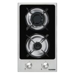 Table de cuisson gaz telefunken tkgog2x - 2 foyers - noir et inox - allumage lectronique