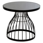 Table dappoint - atmosphera - kushi - verre trempé - noir - d. 55 cm Table dappoint - atmosphera - kushi - verre trempé - noir - d. 55 cm