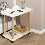 Table dappoint - flasidu - mod�le avec roulettes - 2 niveaux - blanc - 60x30x47cm