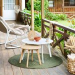 Table dappoint de jardin ronde olvinia acacia 46x35 cm - hesp�ride