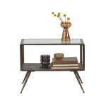 Table dappoint métal et verre antique brass - l 60 x p 50 x h 46 cm Table dappoint métal et verre antique brass - l 60 x p 50 x h 46 cm
