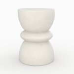 Table dappoint ronde en b�ton blanc d35 cm - maupiti - rendez - vous d�co