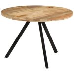 Table à dîner - bois de manguier massif - 110x75 cm - marron et noir - style vintage - montage facile ... Table à dîner - bois de manguier massif - 110x75 cm - marron et noir - style vintage - montage facile ...