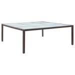 Table � d�ner de jardin en r�sine tress�e - vidaxl - marron - 200x200x74 cm