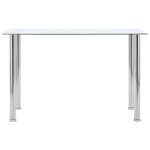 Table � d�ner - viesurchoix - transparent - verre tremp� - acier inoxydable - 120x60x75 cm