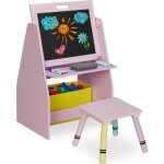 Relaxdays table pour enfants avec tableau à deux faces 84 x 52 x 45 cm avec un sac en tissus et 2 compartiment ... Relaxdays table pour enfants avec tableau à deux faces 84 x 52 x 45 cm avec un sac en tissus et 2 compartiment ...