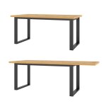 Table extensible 10 personnes pour salle � manger collection milo coloris ch�ne. 170 x 76 x 80 cm marron ...