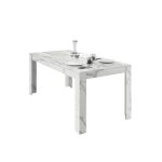 Table colomarmo coloris blanc effet marbre - id�al pour une salle � manger design et tendance