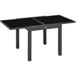 Outsunny - table de jardin - aluminium - 160x80x75cm - gris noir