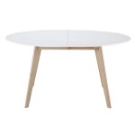 Miliboo - table à manger extensible ovale blanche et bois clair l150 - 200 cm leena Miliboo - table à manger extensible ovale blanche et bois clair l150 - 200 cm leena