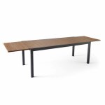 Table extensible en aluminium et bois synthtique marron - oviala
