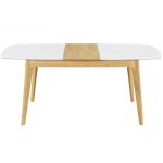 Miliboo - table extensible scandinave blanc et bois l140 - 180 meena