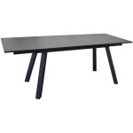 Table pour lextrieur - proloisirs - agra graphite - plateau en verre tremp - allonges incluses