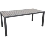 Table extérieure en aluminium plateau à lattes alice 180 cm Table extérieure en aluminium plateau à lattes alice 180 cm