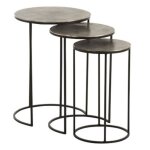 Tables gigognes - paris prix - modle roday - lot de 3 - aluminium - noir - 60 cm