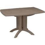 Table - grosfillex - vega - 118x77 cm - pliable - r�sistante aux intemp�ries - taupe