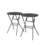 Lot de 2 tables hautes de r�ception ? gala ? mange debout. pliables. �80cm x 110cm. gris fonc�