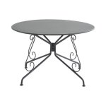 Table de jardin d. 120 cm en m�tal fa�on fer forg� - anthracite - guermantes de mylia