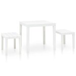 Table de jardin avec 2 bancs plastique blanc ly4172 mothinessto