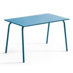 Table de jardin en acier bleu pacific palavas oviala Table de jardin en acier bleu pacific palavas oviala