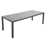 Table de jardin en aluminium et céramique 10 places effet béton - oviala Table de jardin en aluminium et céramique 10 places effet béton - oviala